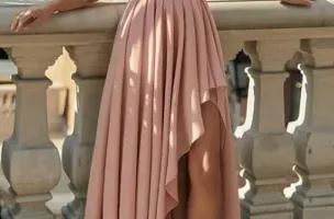 Abito maxi elegante, rosa chiaro