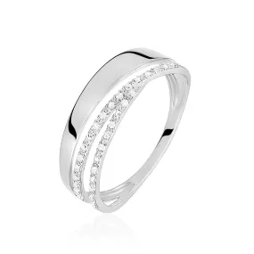 Anello Fascia Onda Sophia Oro Bianco 375/1000 Diamante Bianco 0,045 ct 1430646