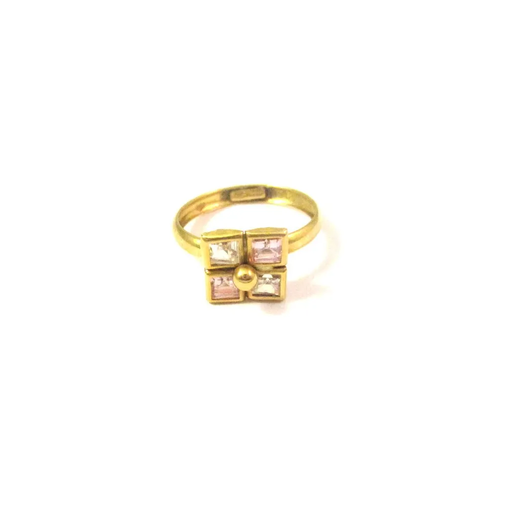 ANELLO FIORE DA DONNA IN ORO GIALLO 18 KT CON ZIRCONI