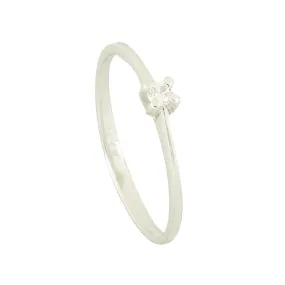ANELLO IN ORO BIANCO E DIAMANTI CT 0,04 MIS 14