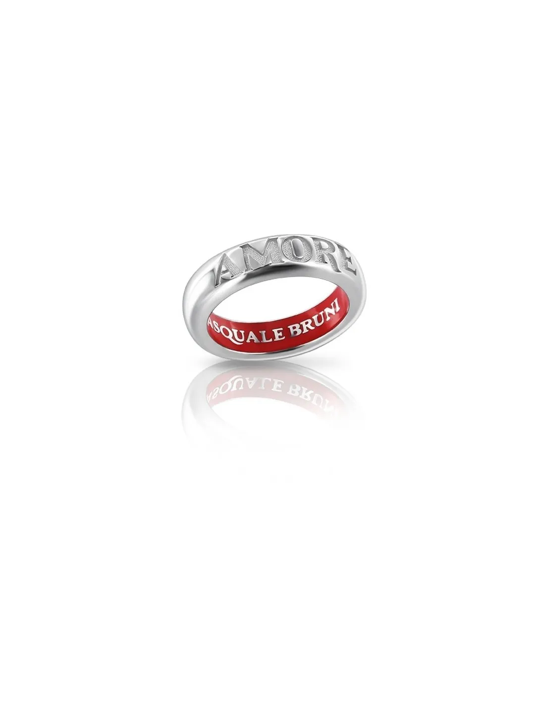 Anello Pasquale Bruni Amore in oro bianco e smalto rosso