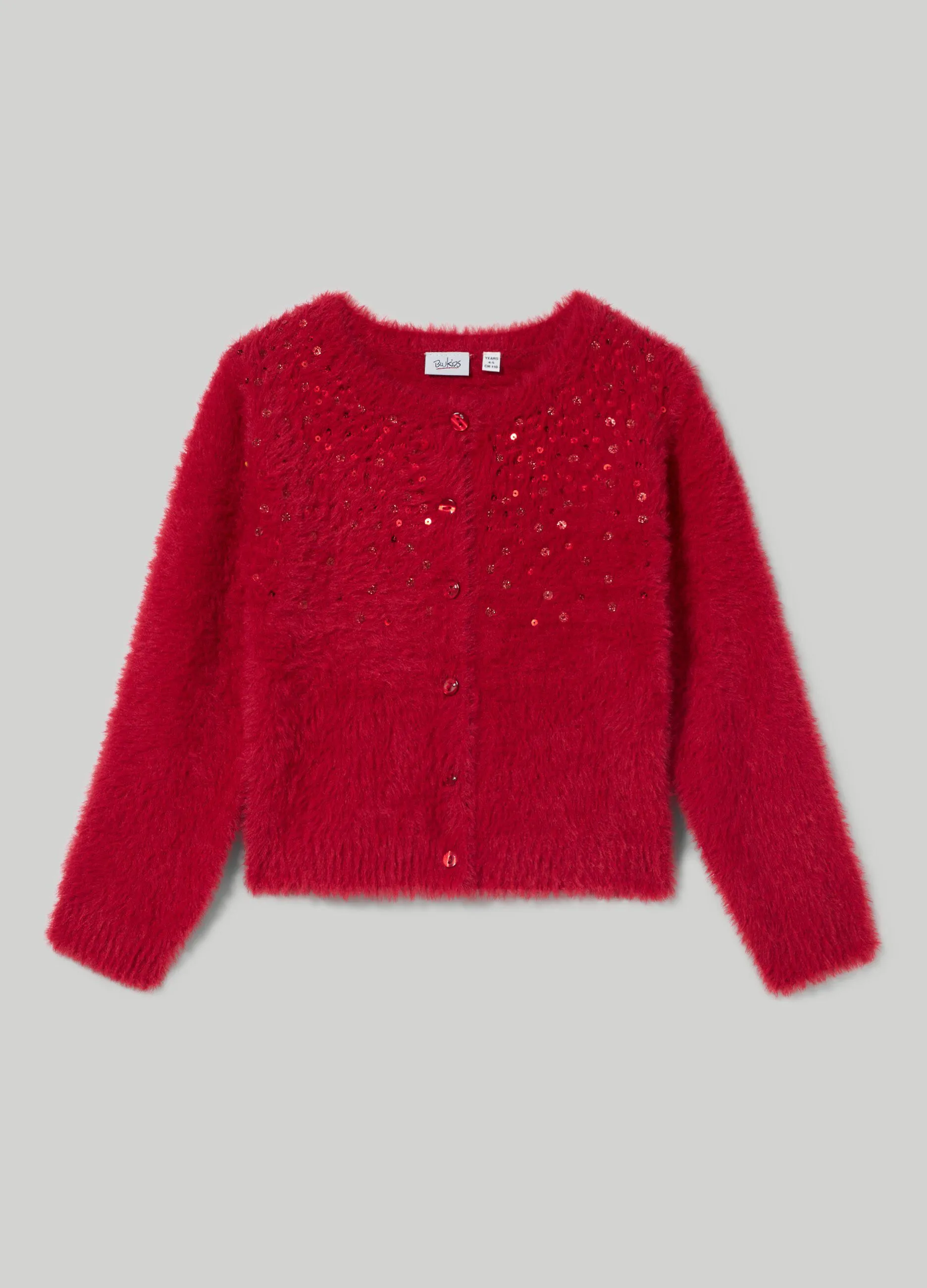 BLUKIDS  Cardigan in filato effetto pelliccia bambina