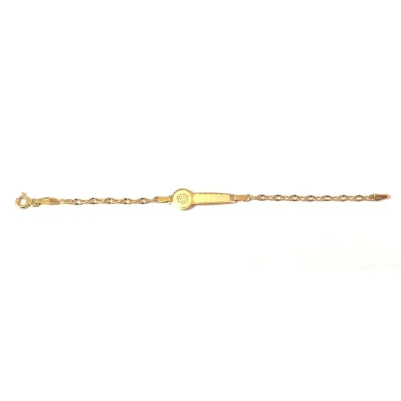 BRACCIALE BAMBINO PIASTRINA CON COCCINELLA IN ORO GIALLO 18 KT