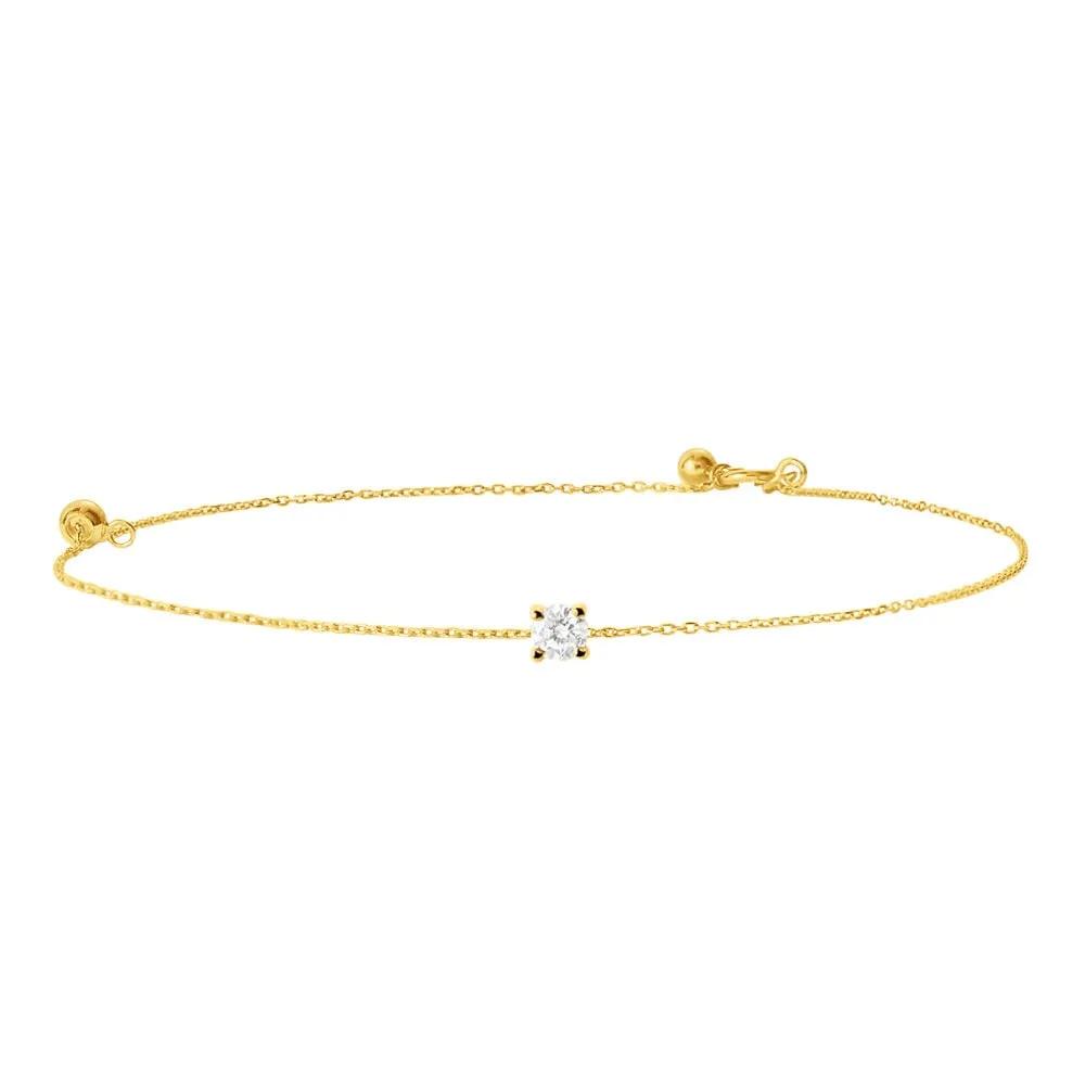 Bracciale Catena Punto Luce Grace Oro Giallo 375/1000 Maglia Forzatina Diamante Bianco 0,05 ct 17+2 cm 1429165