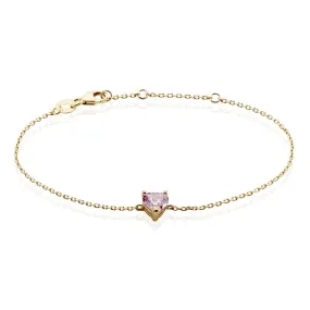Bracciale Cuore Golden Dream Placcato Oro Giallo Cubic Zirconia Rosa 1689071