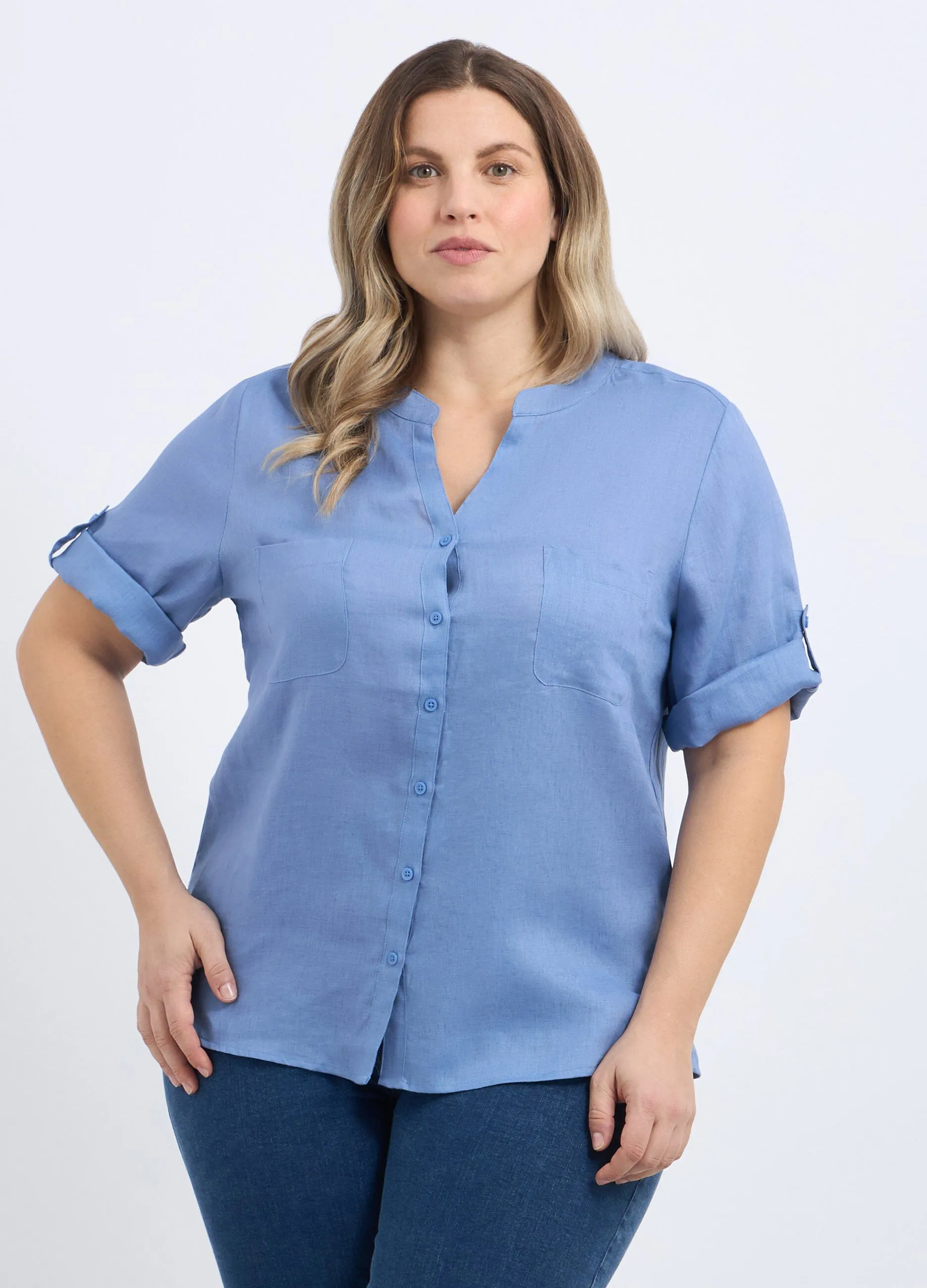 Camicia in puro lino donna curvy