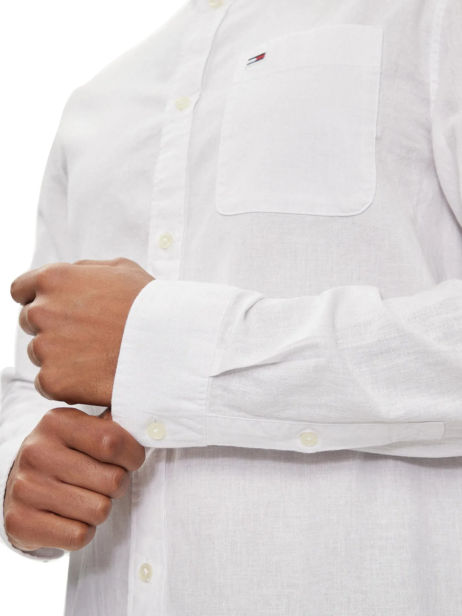 Camicia Tjm regular linen blend bianco