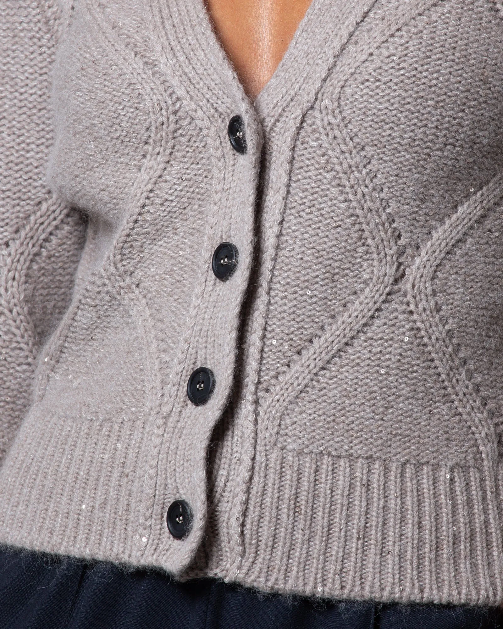 Cardigan in lana cashmere e seta