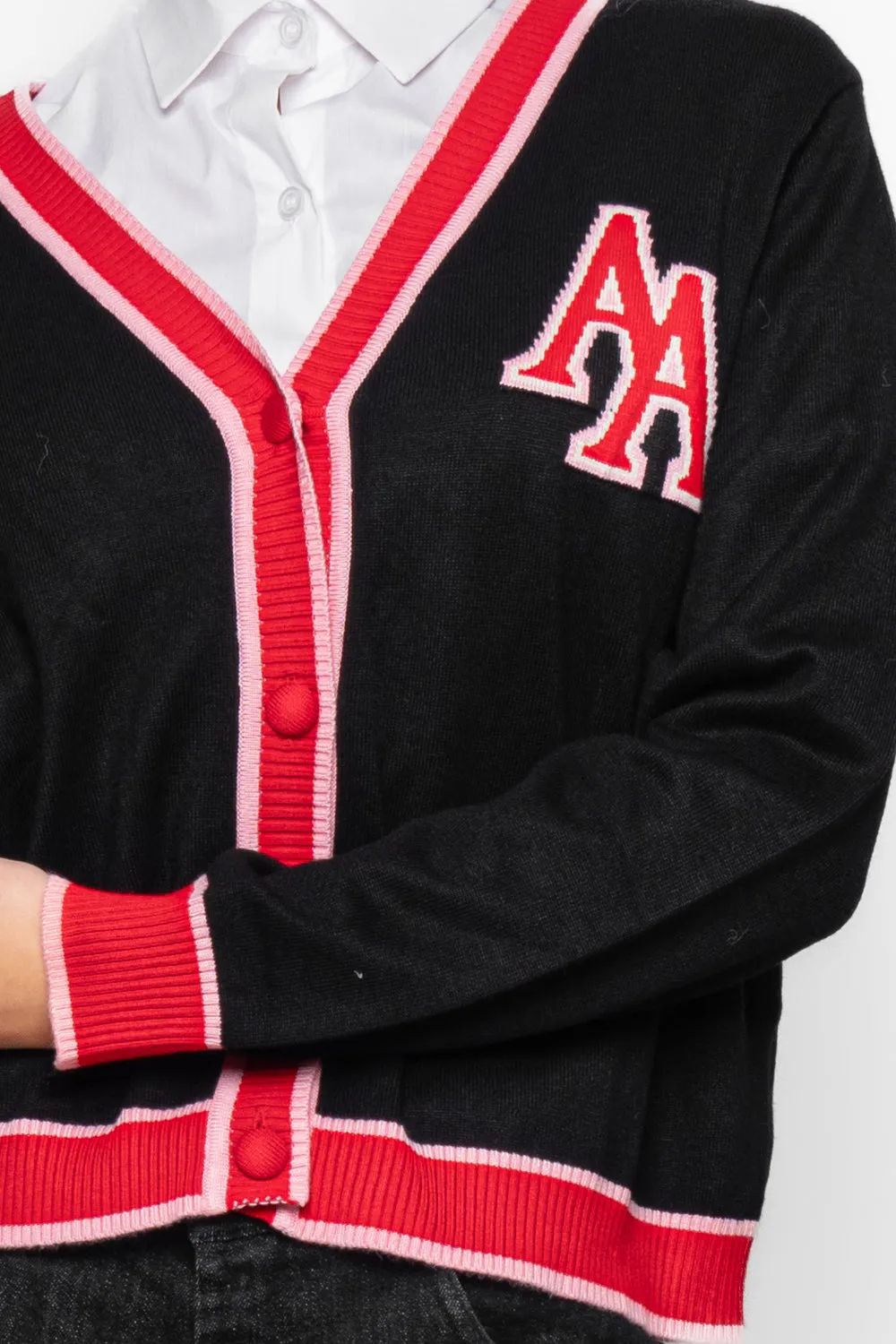 Cardigan in maglia con profili