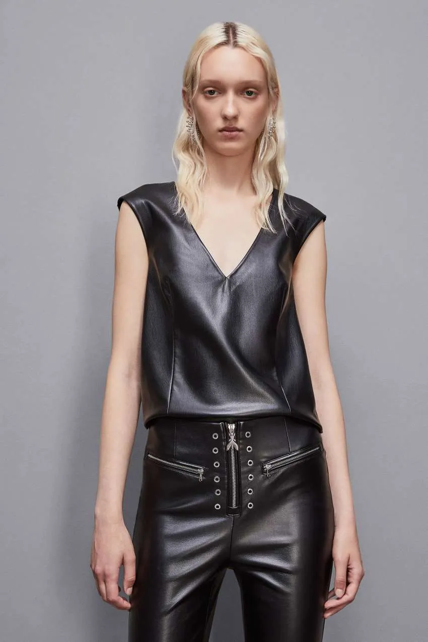 Casacca Con Zip Similpelle Nero Patrizia Pepe