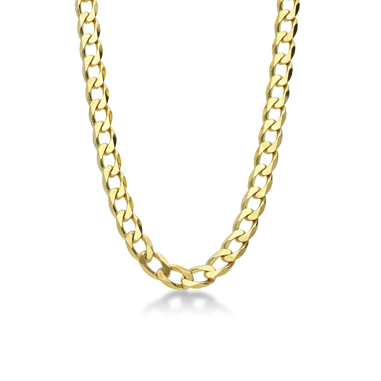 Catena a maglia groumette in oro giallo 18k, cm 50