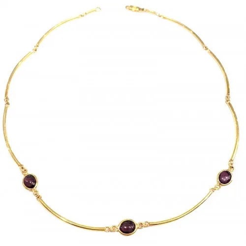 COLLANA COLLIER DONNA IN ORO GIALLO 18KT CON ZIRCONI