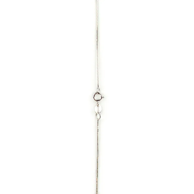 Collana con angelo con zirconi in oro bianco