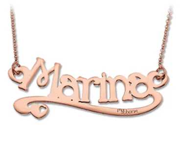 Collana con nome piccolo personalizzabile e fregio My Charm in oro giallo, rosa o bianco 18kt