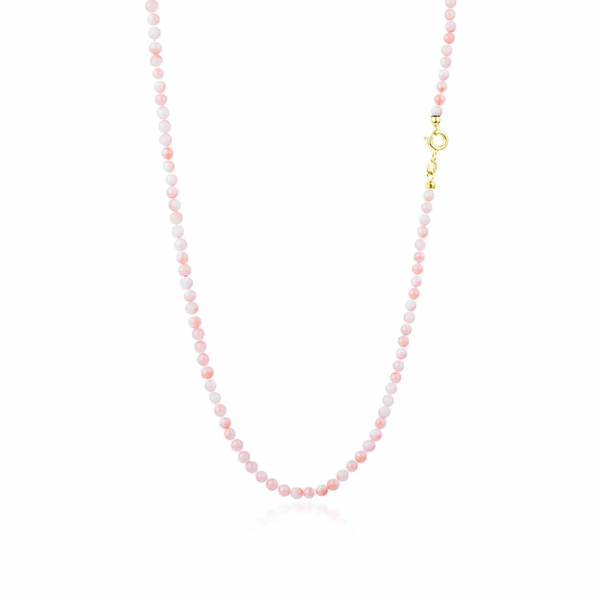 Collana Corallo Rosa del Giappone 4 mm in Oro