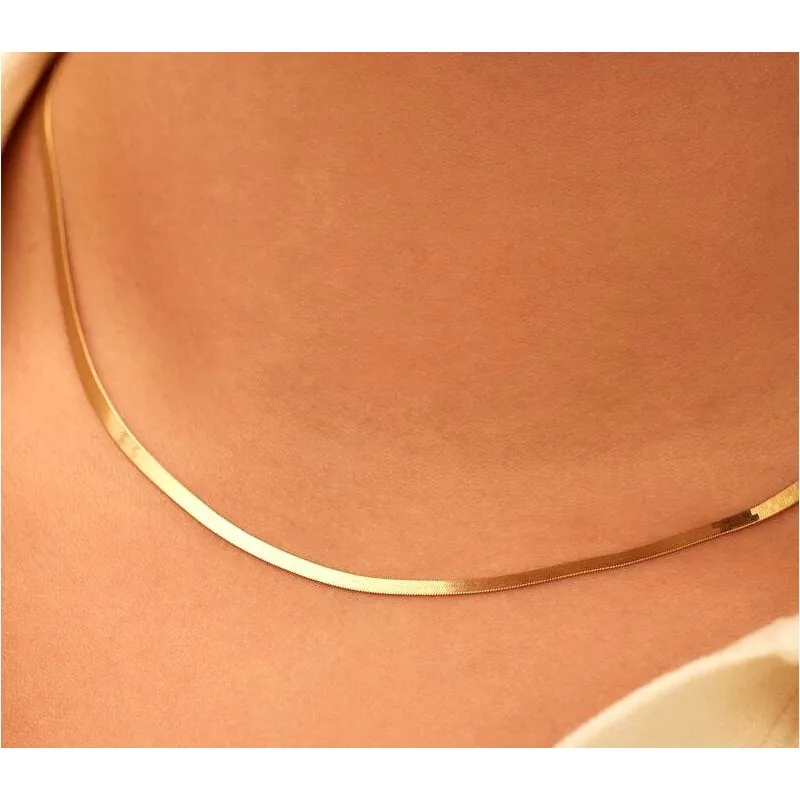 COLLANA PIATTA SNAKE IN ORO GIALLO 18 KT PIATTINA