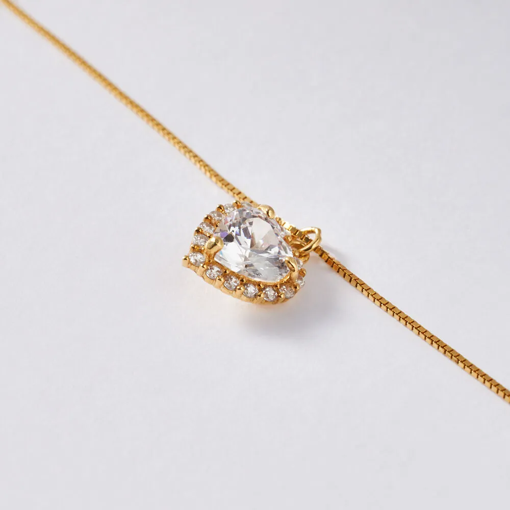 Collana Punto Luce Cuore Claire Oro Giallo 375/1000 Cubic Zirconia Bianco 40 + 2 cm 1416600