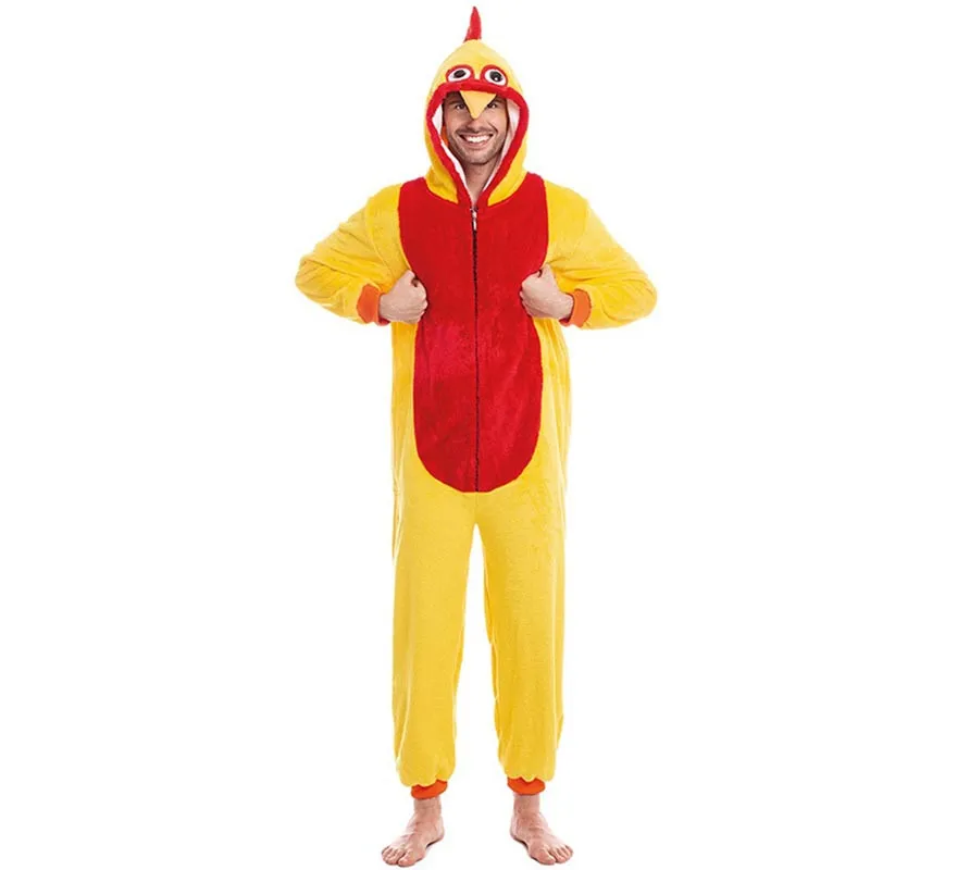 Costume da Gallo Giallo e Rosso per uomo