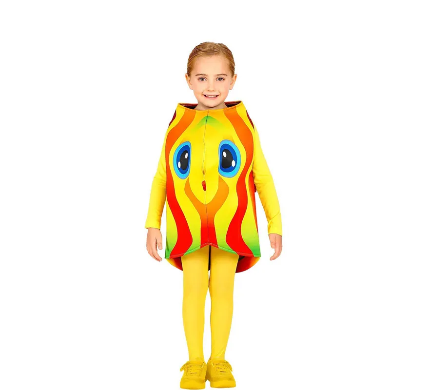 Costume da pesce tropicale giallo e rosso per bambino