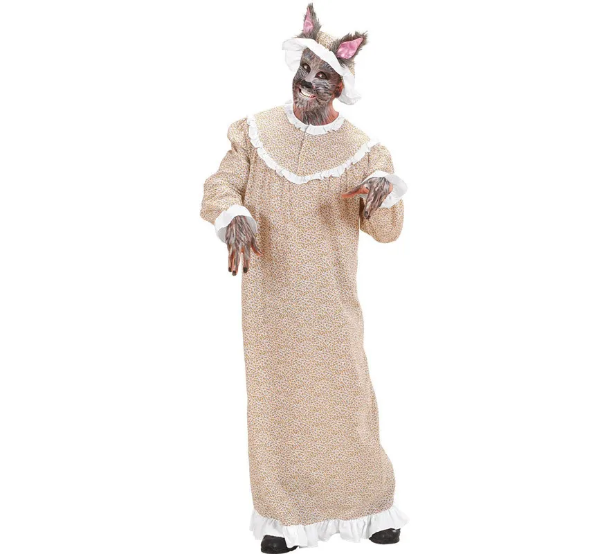 Costume di Nonna Lupa in Veste Cappuccetto Rosso per uomo