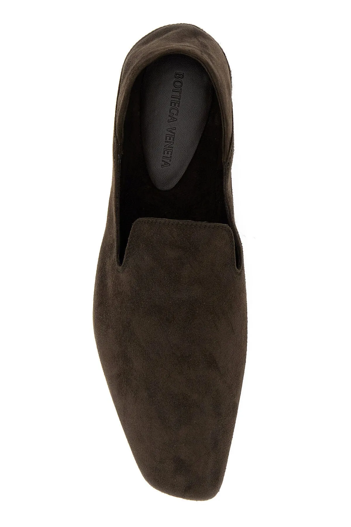 Dark brown suede slip ons    
