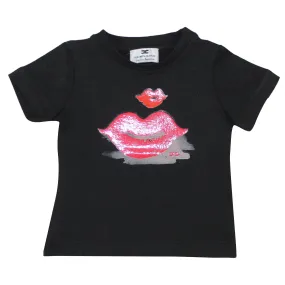 Elisabetta Franchi La Mia Bambina t-shirt baby girl nera in jersey di cotone