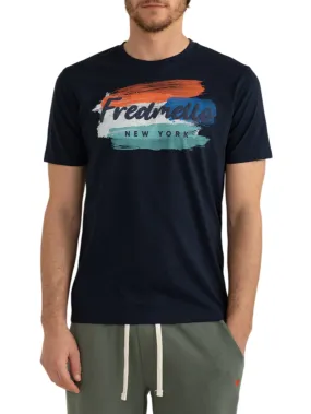 Fred Mello T-shirt manica corta con stampa logo blu