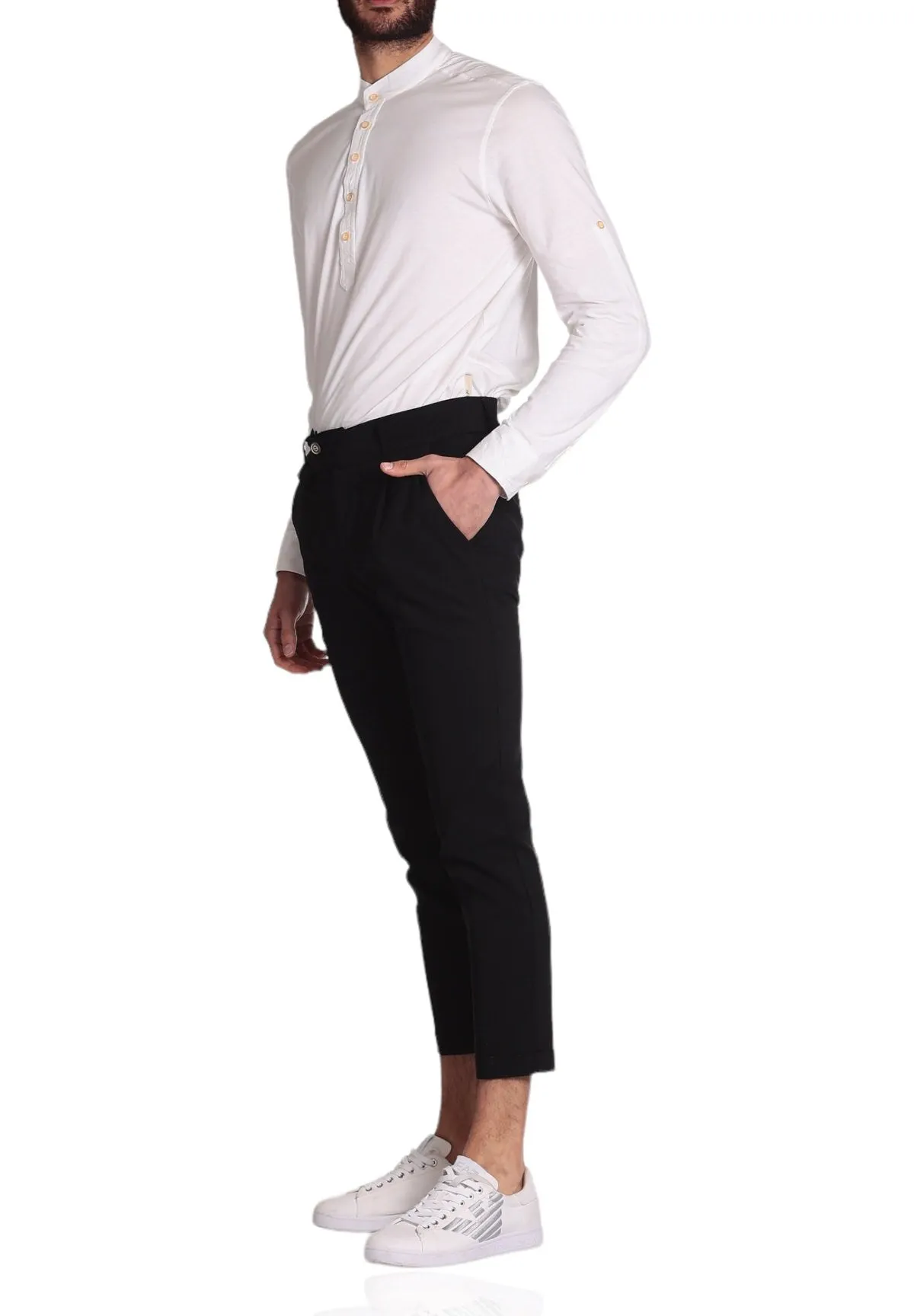 Gianni Lupo Uomo Pantaloni GN21652-S24AB-BLACK Nero