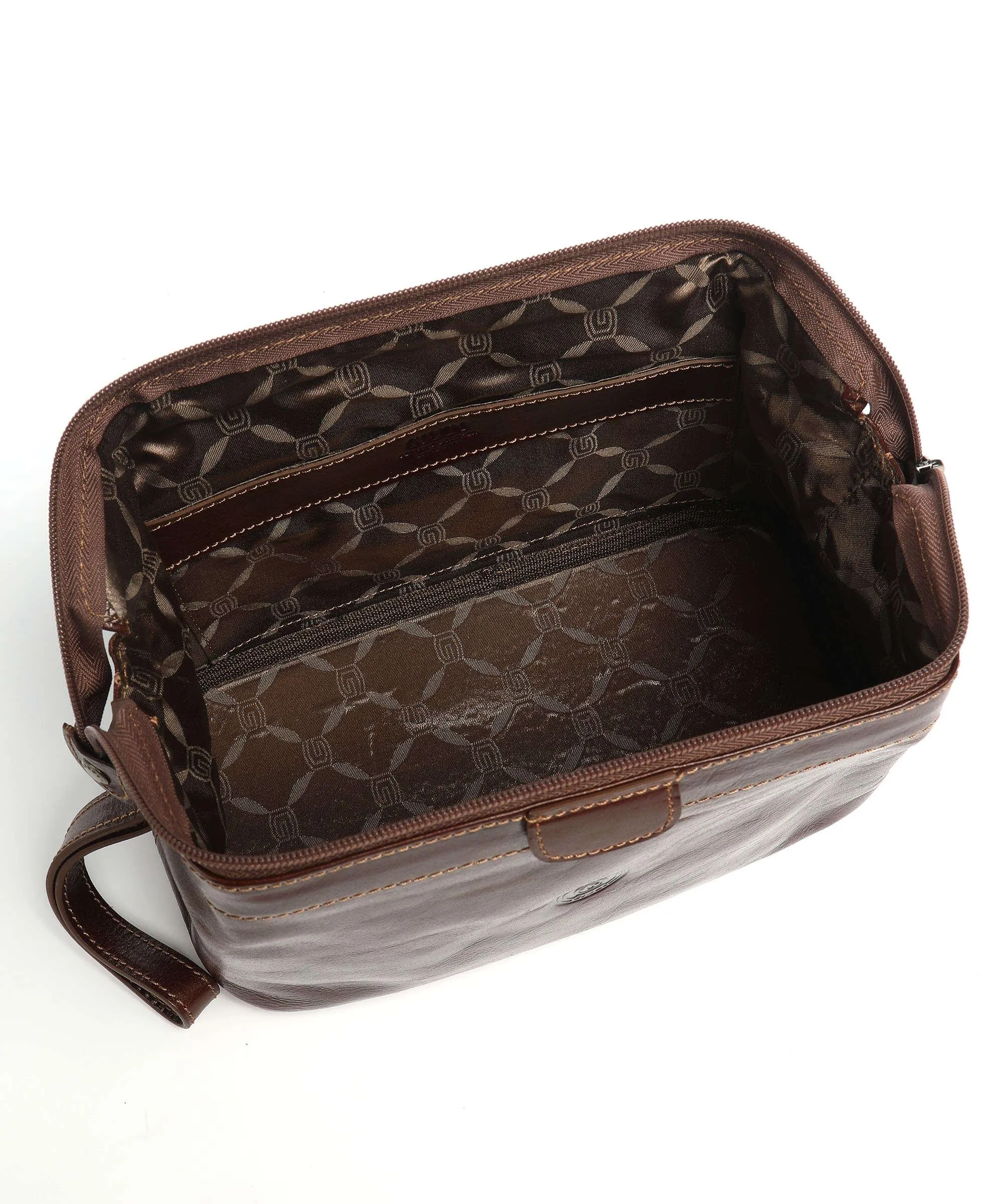  Giudi Borsa da toilette marrone rosso 27 cm  
