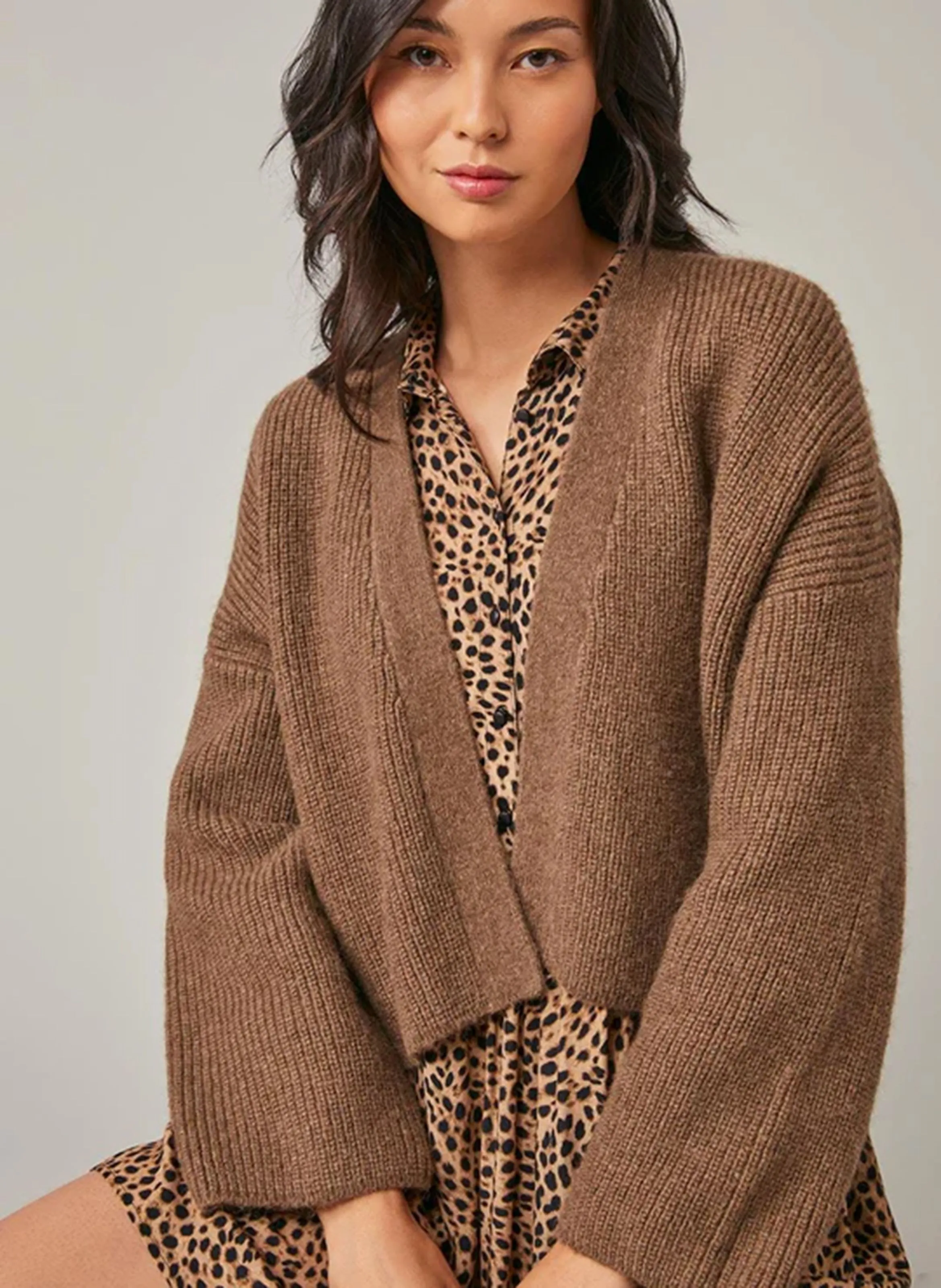  HARRIS WILSON   ERICA - Cardigan ampio in misto lana | Beige