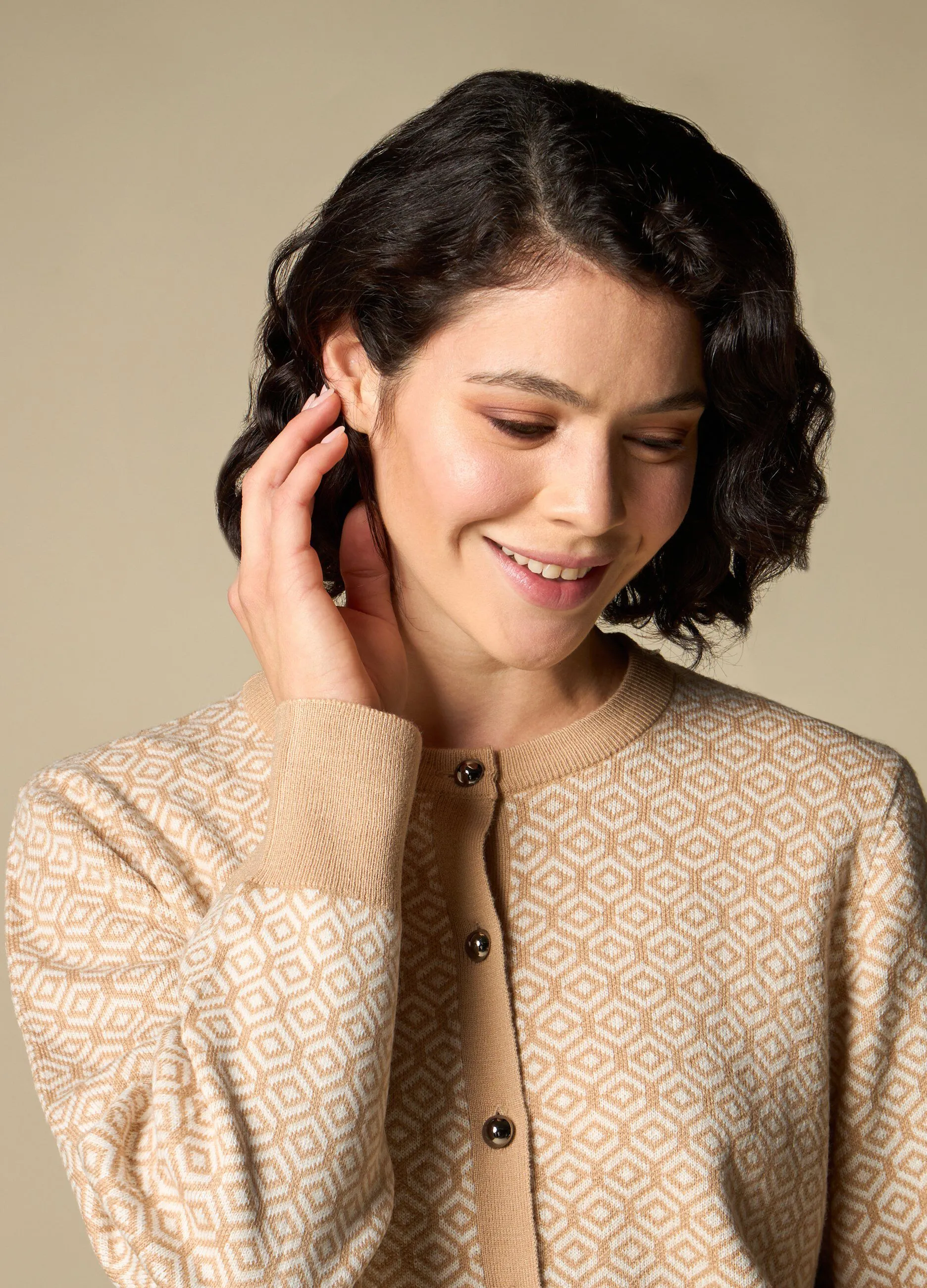IWIE  Cardigan tricot in fantasia tinto filo donna