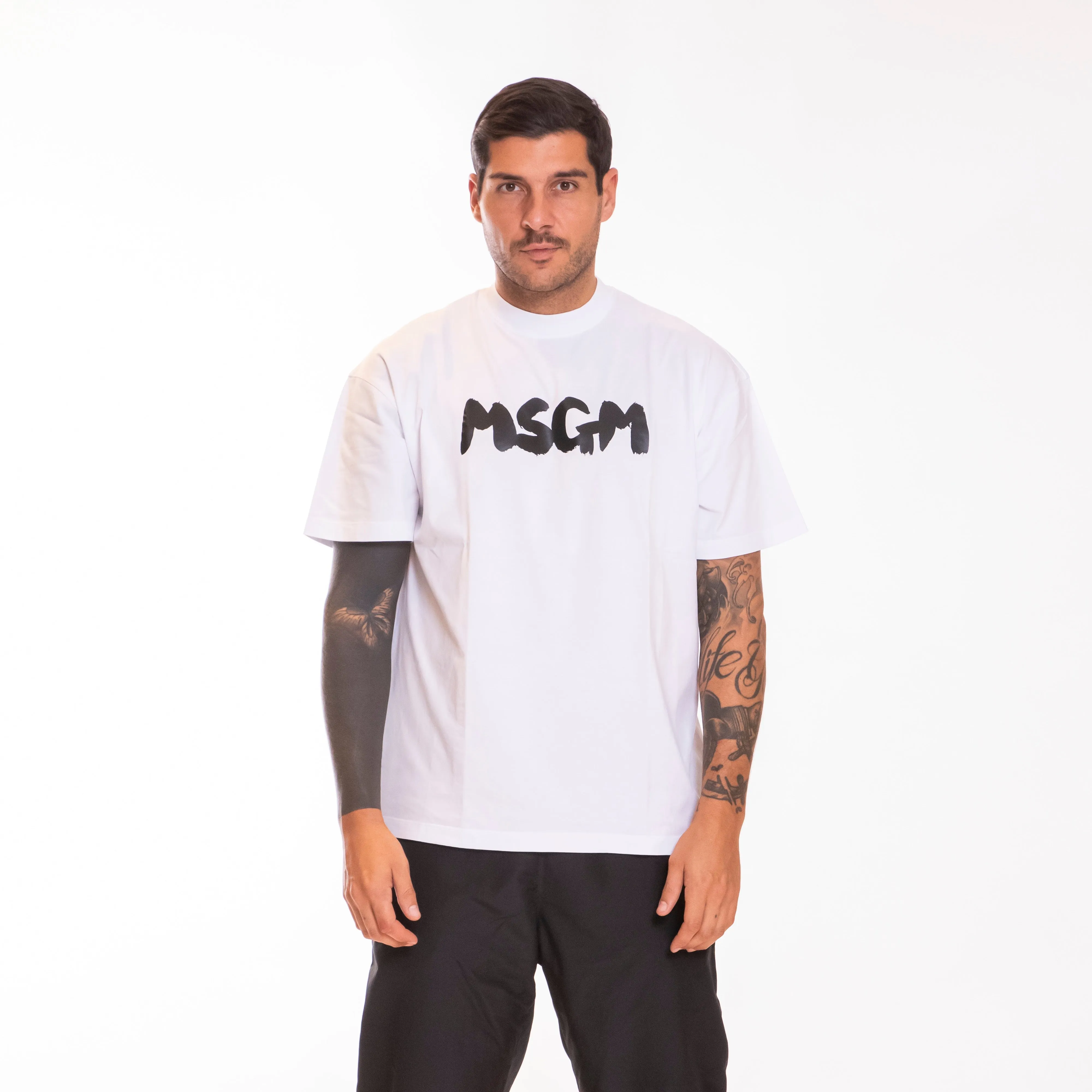 MSGM T-SHIRT LOGO WHITE