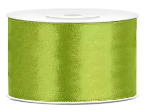 Nastro di raso verde mela lucido 25m