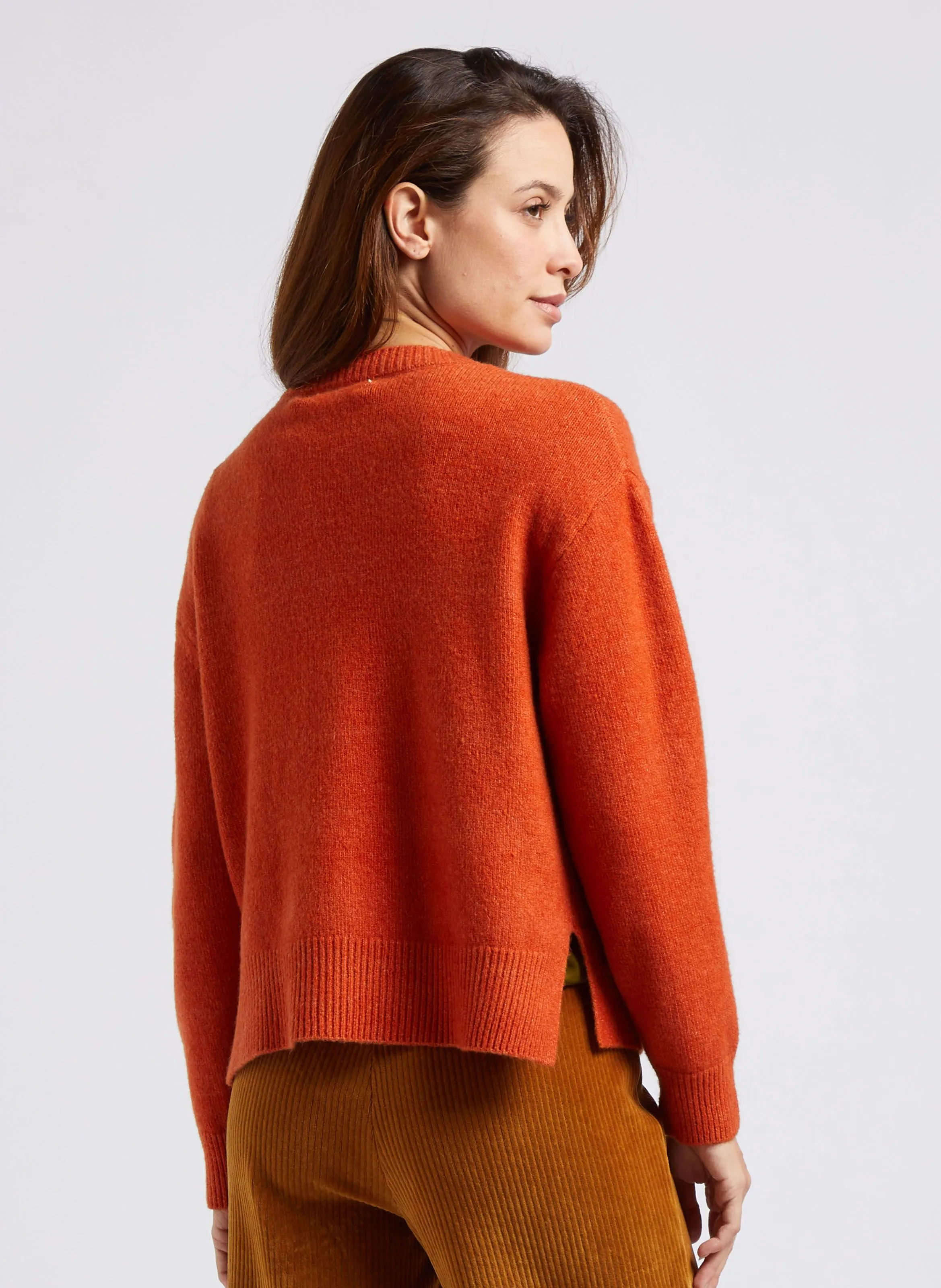  NICE THINGS   Cardigan ampio con scollo a V | Arancione