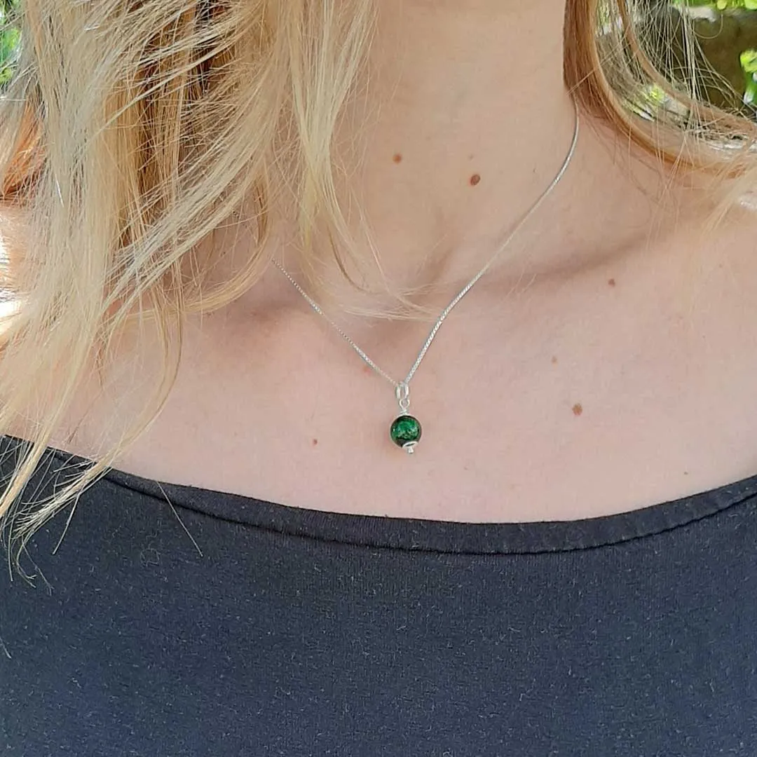 OCCHIO DI TIGRE VERDE - Collana in Argento  925