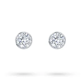 Orecchini copriforo tondi oro bianco diamanti ct 0,16