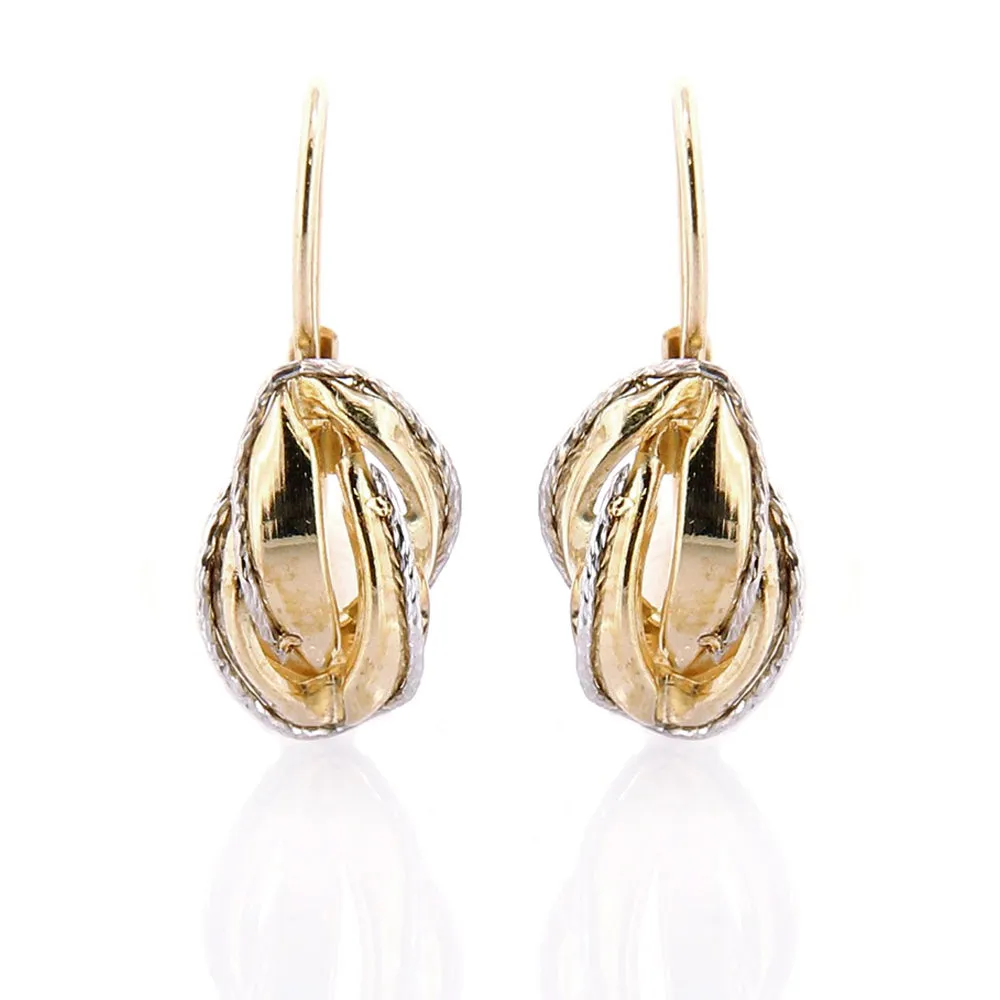Orecchini Donna Monachella in Oro Giallo e Bianco
