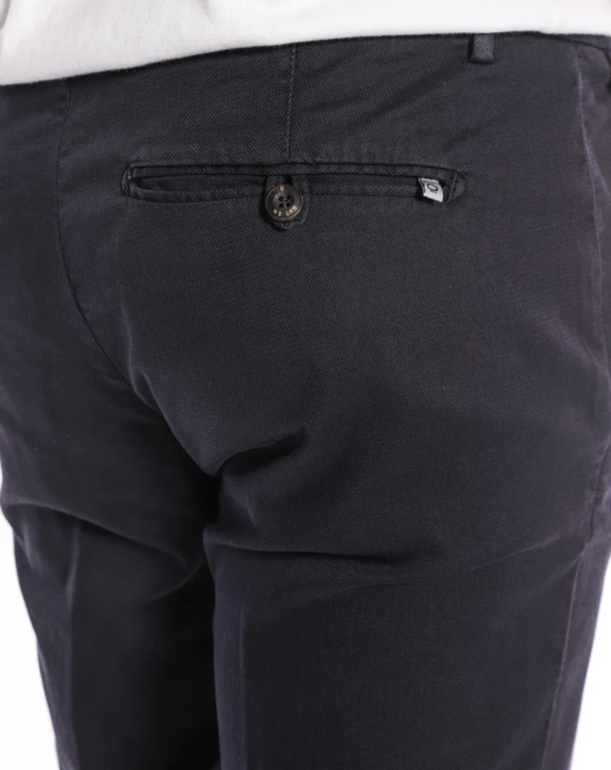 Pantalone chinos in picchè di cotone stretch blu navy | NO LAB
