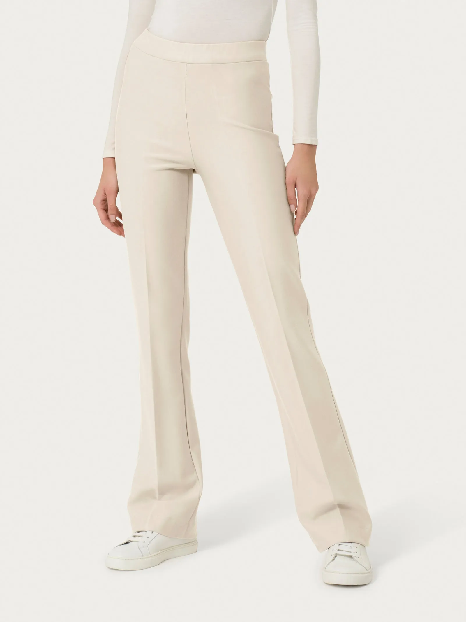 Pantalone flare in tessuto Compact - Champignon