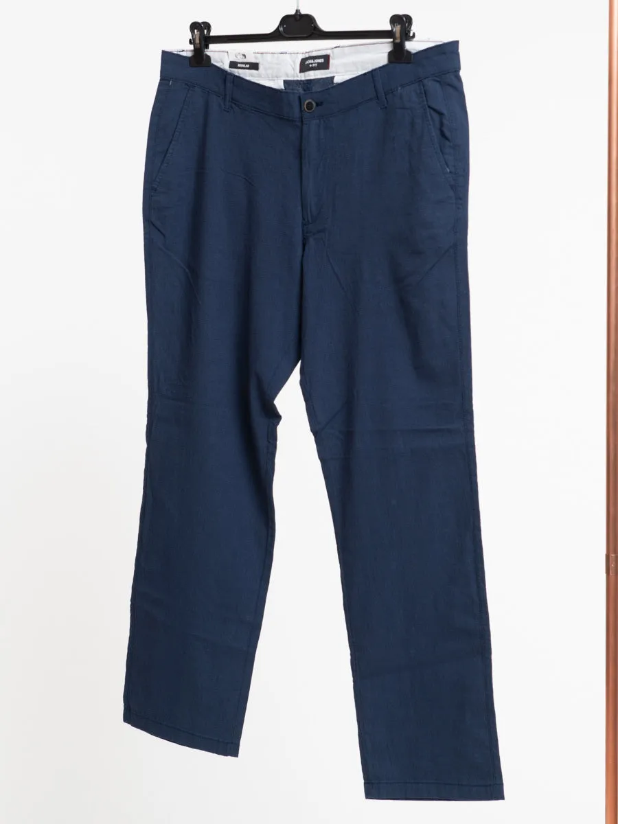 Pantalone in lino e cotone taglia comoda