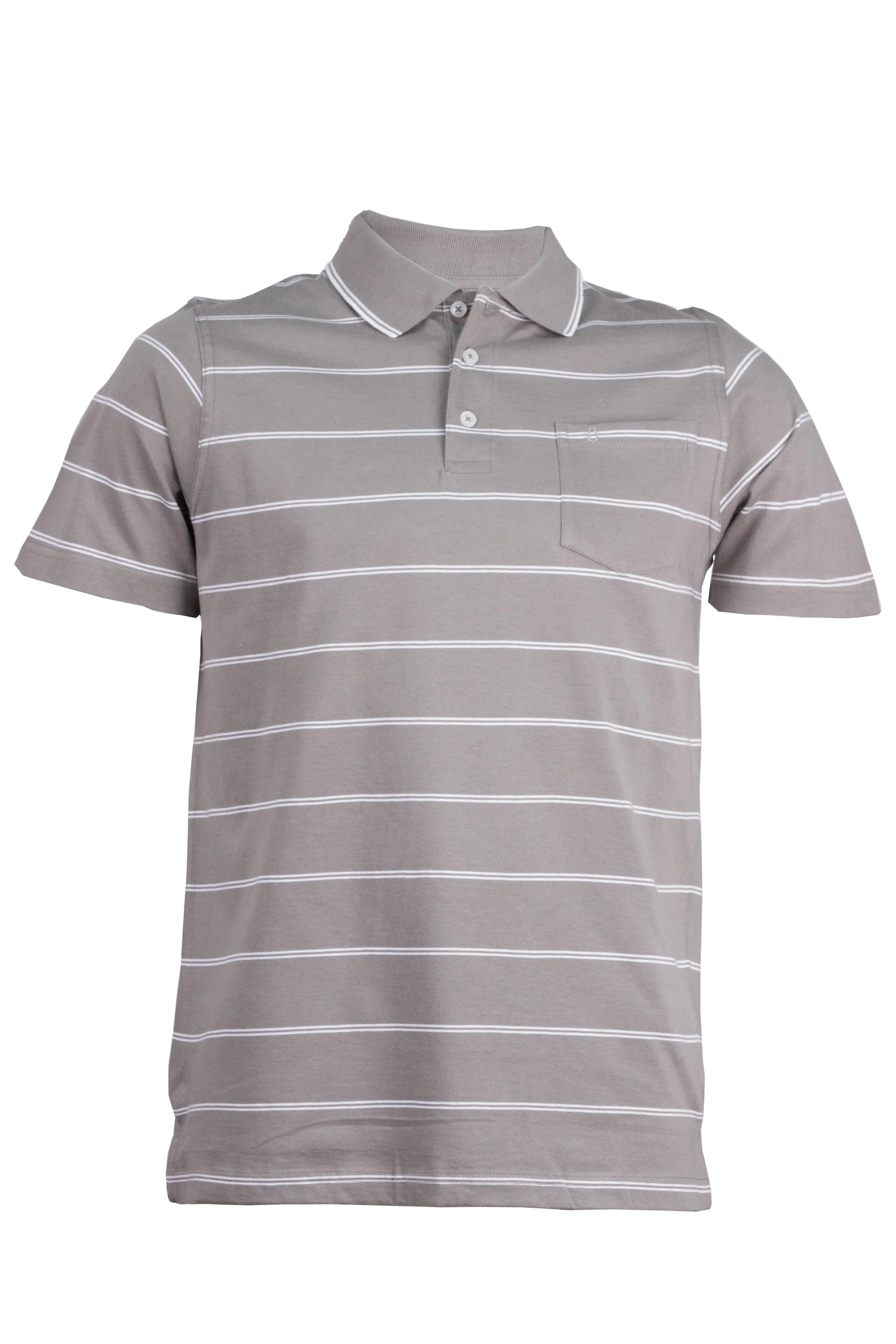 Polo in jersey a righe con taschino
