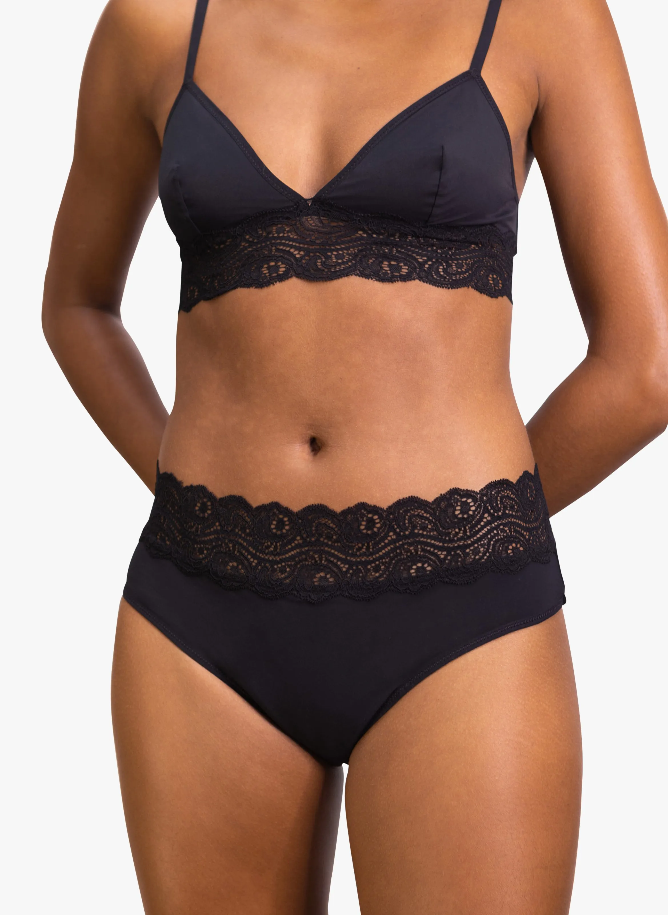  REJEANNE   ANTHEIA - Slip mestruali flusso abbondante in pizzo | Nero