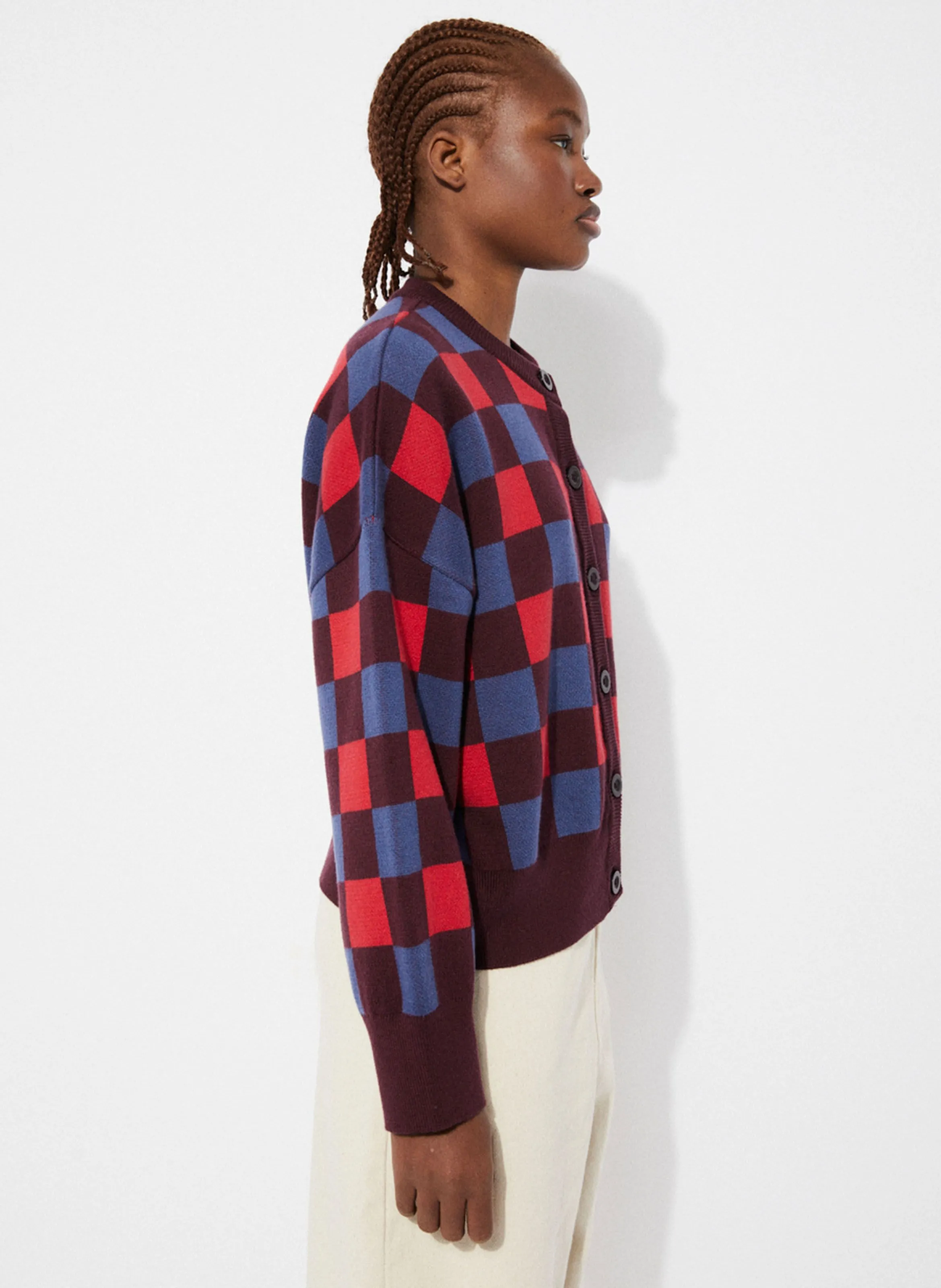  RITA ROW   CALMA - Cardigan scollo tondo in cotone | Blu
