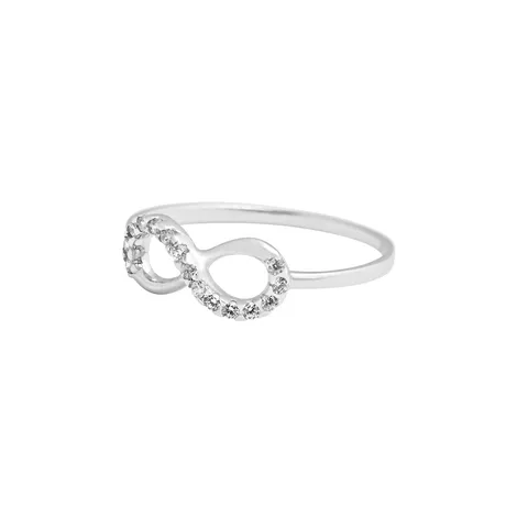 SARNIORO Anello donna infinito in oro bianco 18kt e zirconi