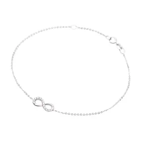 SARNIORO Bracciale donna infinito in oro bianco 18kt e zirc