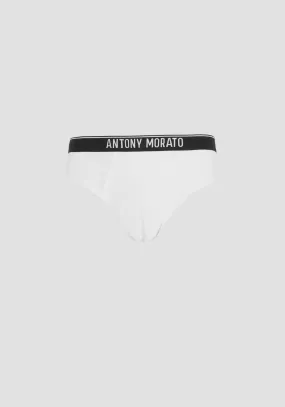 SLIP BASIC IN MORBIDO COTONE STRETCH CON FASCIA LOGATA