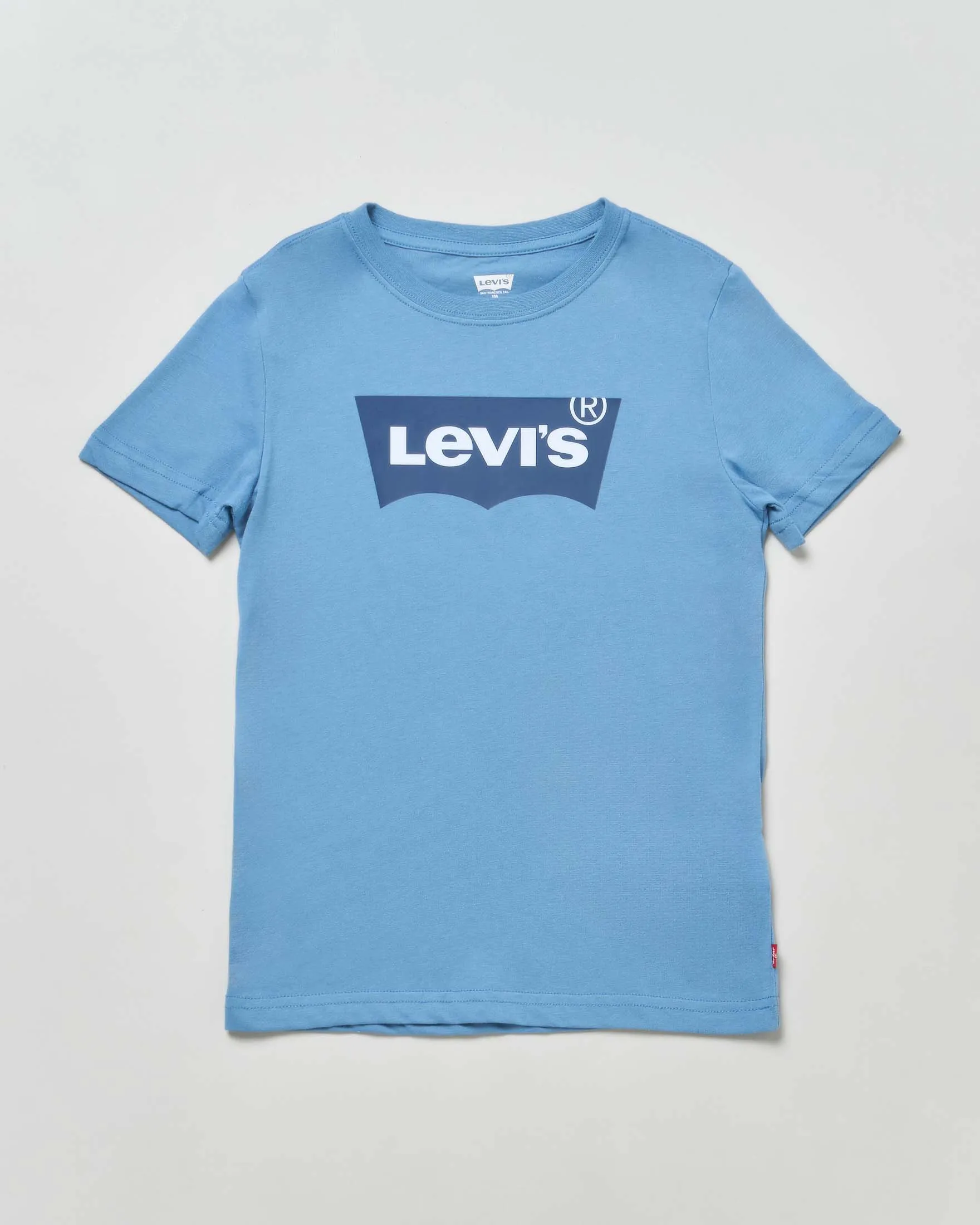 T-shirt avio a maniche corte con logo batwing blu 10-16 anni
