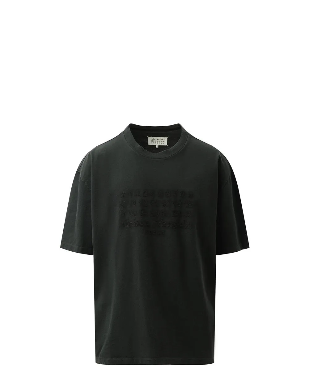 T-shirt pesante Memory of Logo in nero lavato