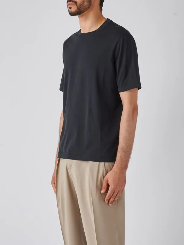 T-shirt uomo Filippo De Laurentiis girocollo in cotone Nero