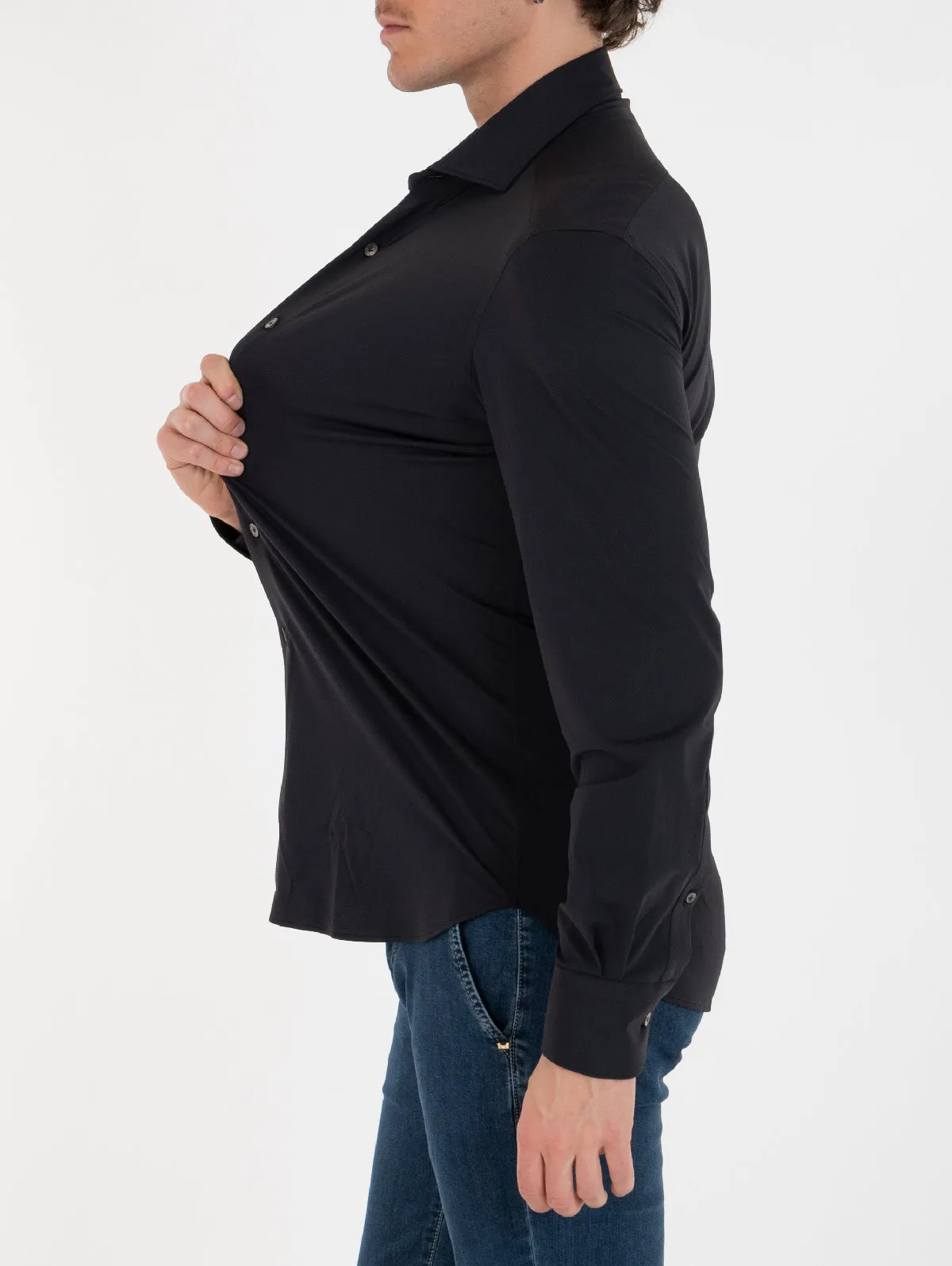 Tecno Camicia Orian Antibatterica Nera